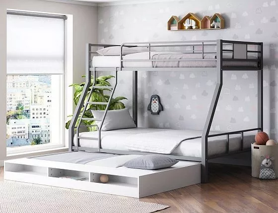 Кровать двухъярусная Гранада-1КВ с выкатной кроватью в Асбесте - asbest.mebel-e96.ru