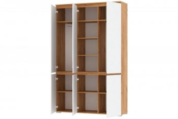 Шкаф 1350 мм 4С2ЗР с зерк. Гретта крафт золотой (Памир) в Асбесте - asbest.mebel-e96.ru