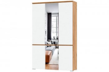 Шкаф 1350 мм 4С2ЗР с зерк. Гретта крафт золотой (Памир) в Асбесте - asbest.mebel-e96.ru