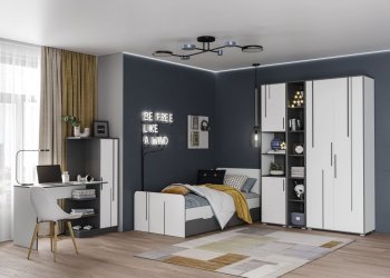 Шкаф 1 дв. Грей (УНИ) (МЛК) в Асбесте - asbest.mebel-e96.ru