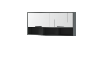 Полка навесная с дверками Грей (МЛК) в Асбесте - asbest.mebel-e96.ru