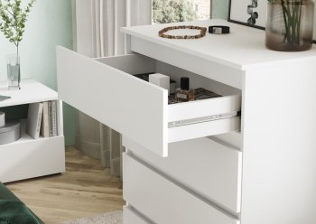 Комод Хелен КМ 02 802 4 ящика белый (СтендМ) в Асбесте - asbest.mebel-e96.ru