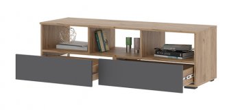 Тумба ТВ Хелен ТБ 02 графит (СтендМ) в Асбесте - asbest.mebel-e96.ru