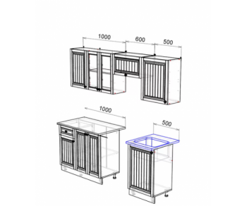 Кухонный гарнитур Хозяюшка 2100 Магнолия/Деним (Эра) в Асбесте - asbest.mebel-e96.ru