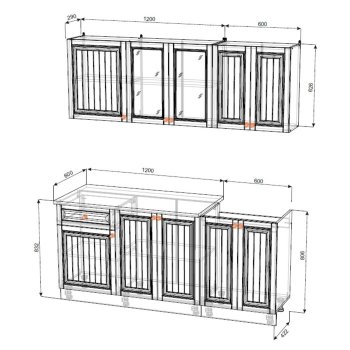 Кухонный гарнитур Хозяюшка 1800 Акация/Деним (Эра) в Асбесте - asbest.mebel-e96.ru