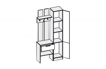 Прихожая Иннэс-3 бетон светлый/белый глянец (Диал) в Асбесте - asbest.mebel-e96.ru