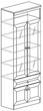 Шкаф для книг Инна 611 (Яна) в Асбесте - asbest.mebel-e96.ru