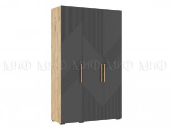 Шкаф 1350 мм Ирис с антресолью, крафт/графит (Миф) в Асбесте - asbest.mebel-e96.ru