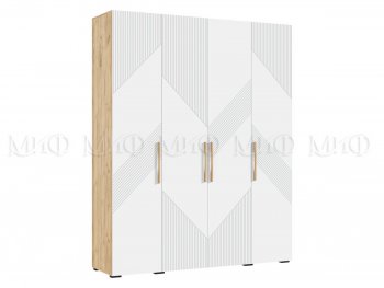 Шкаф 1800 мм Ирис с антресолью крафт/белый (Миф) в Асбесте - asbest.mebel-e96.ru