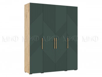 Шкаф 1800 мм Ирис с антресолью крафт/грин (Миф) в Асбесте - asbest.mebel-e96.ru