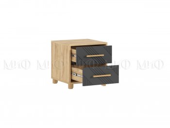 Тумба прикроватная Ирис крафт/графит, 2 шт (Миф) в Асбесте - asbest.mebel-e96.ru
