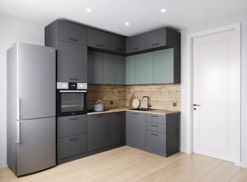Кухонный гарнитур угловой Изумруд 2200*1700 мм (Санвут) в Асбесте - asbest.mebel-e96.ru