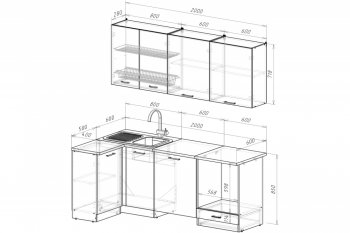 Кухонный гарнитур Жасмин прайм 400 1100х2000 мм (Герда) в Асбесте - asbest.mebel-e96.ru