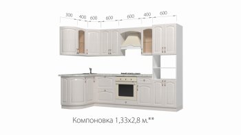 Кухонный гарнитур Кантри 1330*2800 мм в Асбесте - asbest.mebel-e96.ru