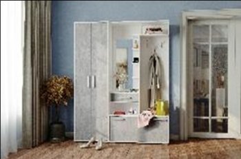 Прихожая Канзас+шкаф цемент св. (ВНК) в Асбесте - asbest.mebel-e96.ru