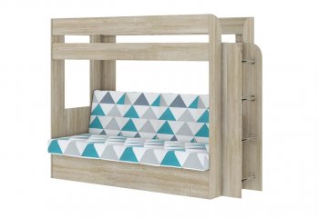 Кровать 2-х ярусная с диваном Карамель 75 сонома (NILS MINT) в Асбесте - asbest.mebel-e96.ru