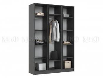 Шкаф 1500 мм 3-х створчатый Келвин графит  (Миф) в Асбесте - asbest.mebel-e96.ru