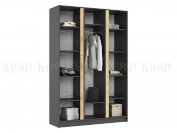 Шкаф 1500 мм 3-х створчатый Келвин графит  (Миф) в Асбесте - asbest.mebel-e96.ru
