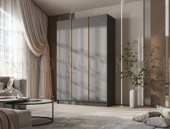 Шкаф 1500 мм 3-х створчатый Келвин графит  (Миф) в Асбесте - asbest.mebel-e96.ru