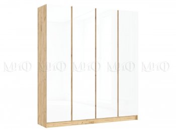 Шкаф 2000 мм 4-х ств. Келвин крафт золотой/белый (Миф) в Асбесте - asbest.mebel-e96.ru