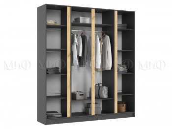 Шкаф 2000 мм 4-х ств. Келвин графит  (Миф) в Асбесте - asbest.mebel-e96.ru