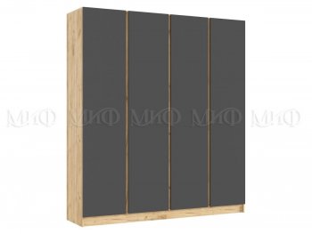 Шкаф 2000 мм 4-х ств. Келвин дуб золотой/графит (Миф) в Асбесте - asbest.mebel-e96.ru
