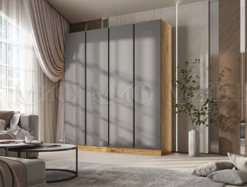 Шкаф 2000 мм 4-х ств. Келвин дуб золотой/графит (Миф) в Асбесте - asbest.mebel-e96.ru