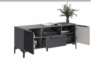 Тумба ТВ на 1350 Кимберли графит (Handis) в Асбесте - asbest.mebel-e96.ru