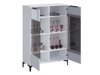 Шкаф со стеклом Кимберли белый (Handis) в Асбесте - asbest.mebel-e96.ru