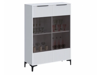 Шкаф со стеклом Кимберли белый (Handis) в Асбесте - asbest.mebel-e96.ru