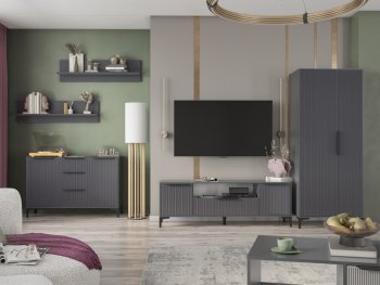 Стенка Кимберли графит, модульная (Handis) в Асбесте - asbest.mebel-e96.ru