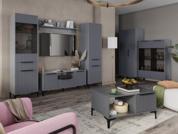 Стенка Кимберли графит, модульная (Handis) в Асбесте - asbest.mebel-e96.ru