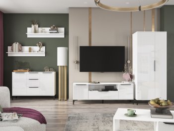 Стенка Кимберли белый, модульная (Handis) в Асбесте - asbest.mebel-e96.ru