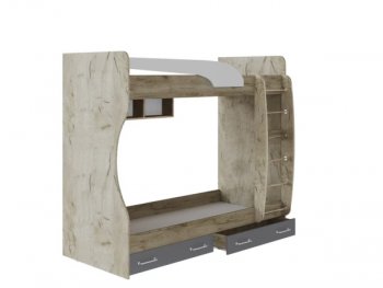 Кровать двухъярусная Колибри Лофт крафт серый (Текс) в Асбесте - asbest.mebel-e96.ru