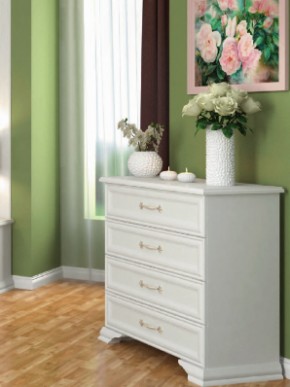 Комод 4 ящ  ГРАЦИЯ (лак) Белый / Белый (БМ) в Асбесте - asbest.mebel-e96.ru