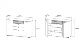 Комод ЛАНС К303, Дуб бунратти, белый/Белый (ДСВ) в Асбесте - asbest.mebel-e96.ru