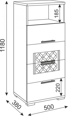 Комод малый Тиффани М10 (Риннер) в Асбесте - asbest.mebel-e96.ru