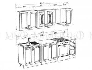 Кухонный гарнитур Констанция 2000 мм Сандал (Миф) в Асбесте - asbest.mebel-e96.ru