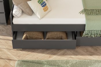 Кровать с ящиками КР-2 графит серый (СВ) в Асбесте - asbest.mebel-e96.ru