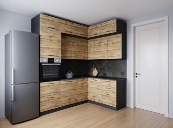 Кухонный гарнитур угловой Крафт 2200*1700 мм (Санвут) в Асбесте - asbest.mebel-e96.ru