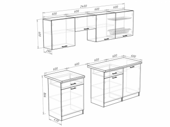 Кухонный гарнитур 2400 мм Кремона фисташка (Росток) в Асбесте - asbest.mebel-e96.ru