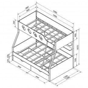 Кровать 2-х ярусная Дельта 20.02 в Асбесте - asbest.mebel-e96.ru