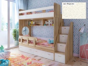 Кровать 2-х ярусная Юниор 1 с бортиком (800*1900) в Асбесте - asbest.mebel-e96.ru