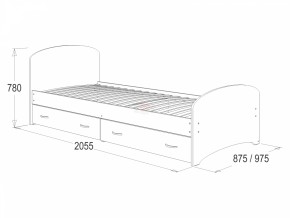 Кровать-6 одинарная с 2-мя ящиками (900*2000) в Асбесте - asbest.mebel-e96.ru