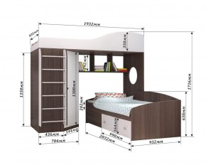 Кровать-чердак Кадет 2 с металлической лестницей в Асбесте - asbest.mebel-e96.ru