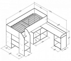 Кровать-чердак Теремок-2 Дуб молочный в Асбесте - asbest.mebel-e96.ru