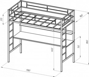 Кровать-чердак Севилья-1 + Тумба Дельта 24.2 (900*1900) в Асбесте - asbest.mebel-e96.ru