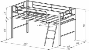 Кровать-чердак Севилья-Мини в Асбесте - asbest.mebel-e96.ru