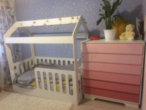 Кровать-домик детская без ящика 800*1600 (Белый) в Асбесте - asbest.mebel-e96.ru
