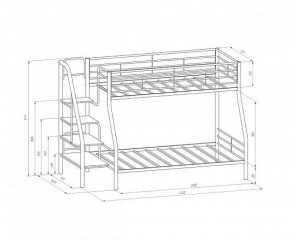 Кровать двухъярусная Толедо-1 Черный/Дуб молочный в Асбесте - asbest.mebel-e96.ru